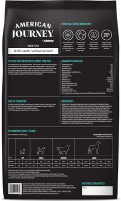 Show full view: American Journey Grain-Free with Lamb, Venison & Beef Dry Dog Food, 24-lb bag slide 3 of 12
