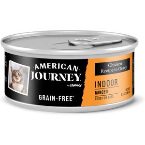 American Journey Indoor Minced Chicken Recipe in Gravy Grain-Free Canned Cat Food, 5.5-oz can, case of 24
