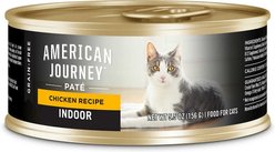 American Journey Indoor Pate Chicken Recipe Grain-Free Canned Cat Food, 5.5-oz, case of 24 + Blue Buffalo Freedom Indoor Adult Chicken Recipe Grain-Free Canned Cat Food, 5.5-oz, case of 24 slide 2 of 8