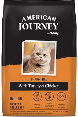 Discontinued - AMERICAN JOURNEY Indoor Recipe with Turkey & Chicken  Grain-Free Dry Cat Food, 12-lb bag - Chewy.com