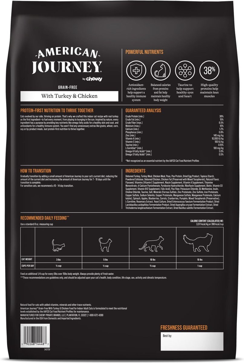 American Journey Indoor Recipe with Turkey & Chicken Grain-Free Dry Cat Food