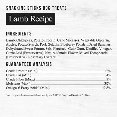 Show full view: American Journey Lamb Recipe Grain-Free Soft & Chewy Snacking Sticks Dog Treats, 6-oz bag slide 9 of 11