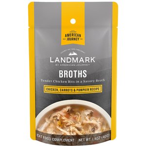 American Journey Landmark Broths Chicken, Carrots & Pumpkin Recipe Wet Cat Food Complement Pouches, 1.4-oz case of 16