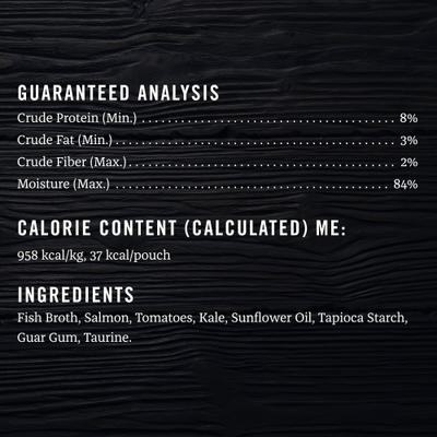 Show full view: American Journey Landmark Broths Salmon, Tomatoes & Kale Recipe Wet Cat Food Complement Pouches, 1.4-oz case of 16 slide 9 of 11