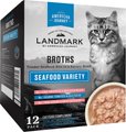 American Journey Landmark Broths Seafood Variety Pack Wet Cat Food Complement Pouches, 1.4-oz case of 12