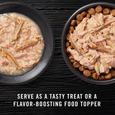 Show full view: American Journey Landmark Broths Tuna, Anchovies & Whitefish Recipe Wet Cat Food Complement Pouches, 1.4-oz case of 16 slide 8 of 11