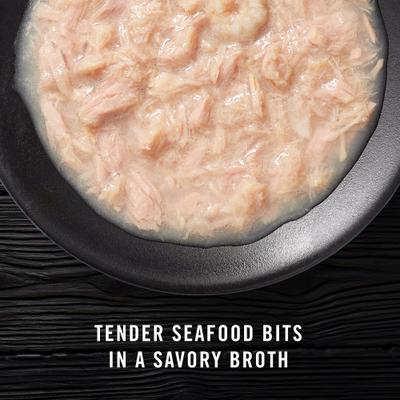 Show full view: American Journey Landmark Broths Tuna, Shrimp & Whitefish Recipe Wet Cat Food Complement Pouches, 1.4-oz case of 16 slide 4 of 11