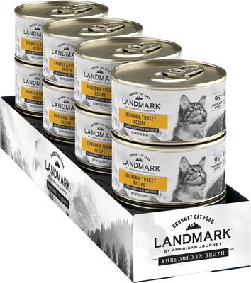 Show full view: American Journey Landmark Chicken & Turkey Recipe in Broth Grain-Free Canned Cat Food, 3-oz can, case of 12 slide 10 of 12