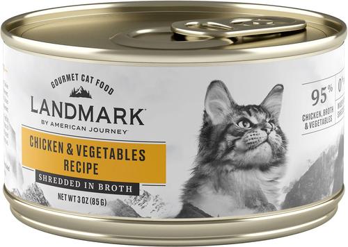 Show full view: American Journey Landmark Chicken & Vegetables Recipe in Broth Grain-Free Canned Cat Food, 3-oz can, bundle of 24  slide 3 of 11