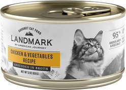 American Journey Landmark Chicken & Vegetables Recipe in Broth Grain-Free Canned Cat Food, 3-oz can, case of 12
