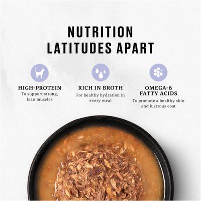 Show full view: American Journey Landmark Mackerel & Tuna Recipe in Broth Grain-Free Canned Cat Food, 3-oz can, case of 12 slide 4 of 12