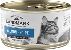 American Journey Landmark Salmon Recipe in Broth Grain-Free Canned Cat Food, 3-oz can, case of 12