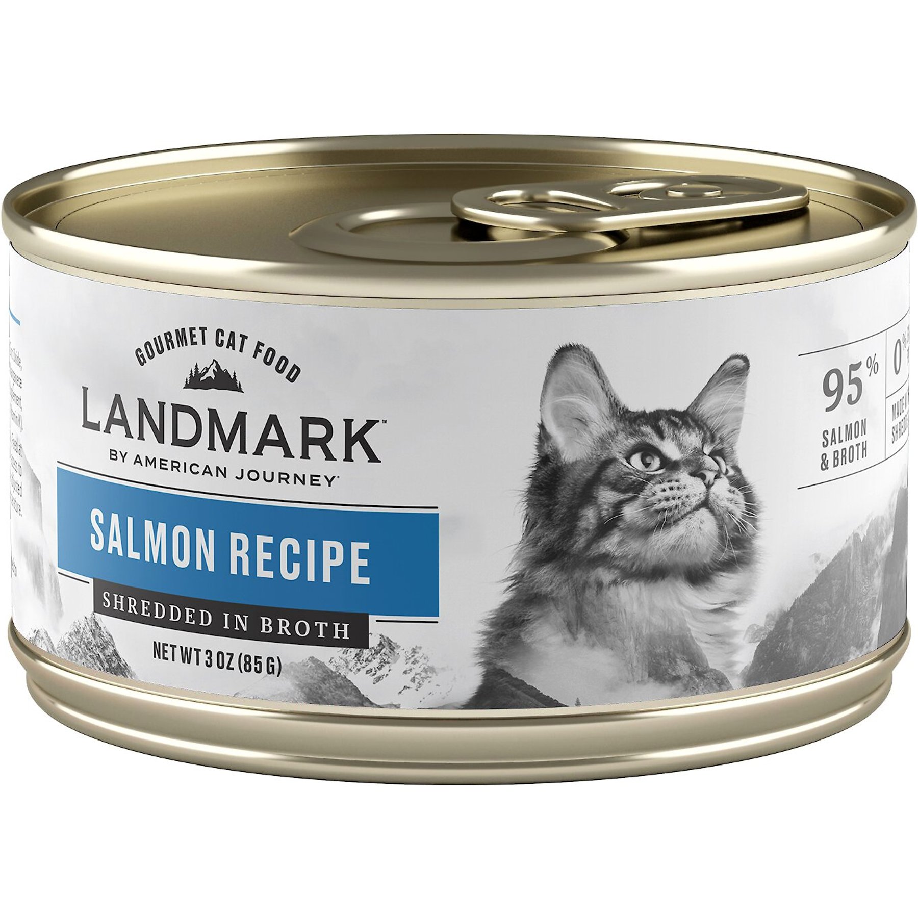 Landmark Salmon Recipe in Broth Grain-Free Canned Cat Food, 3-oz, case of 12
