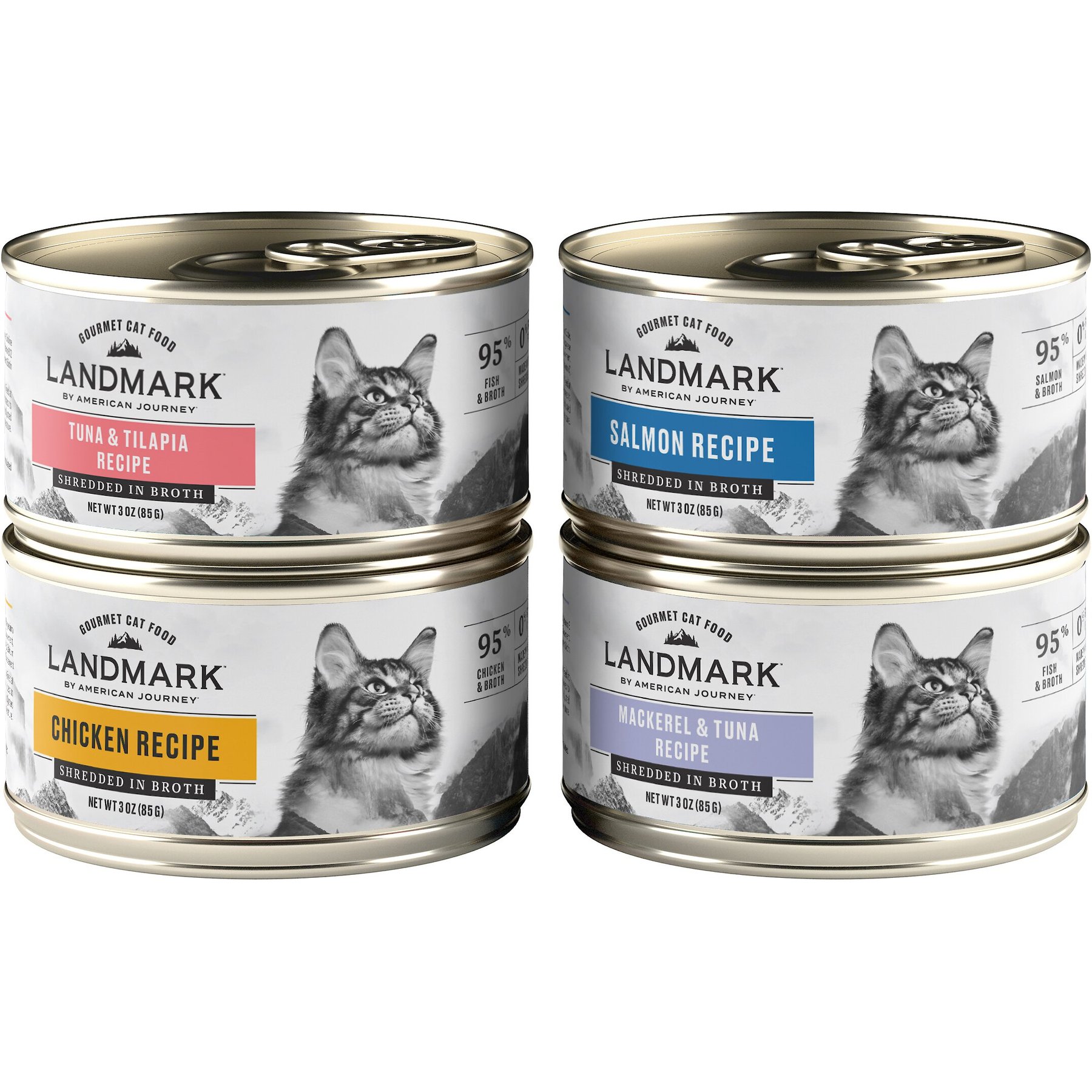 Landmark Seafood & Chicken Variety Pack Grain-Free Canned Cat Food, 3-oz, case of 12