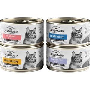 American Journey Landmark Seafood & Chicken in Broth Variety Pack Grain-Free Canned Cat Food, 3-oz can, case of 12