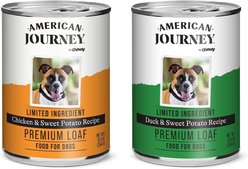 American Journey Limited Ingredient Diet Premium Loaf Poultry Variety Pack Grain-Free Canned Dog Food, 12.5-oz can, case of 12