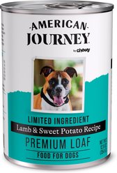 American Journey Limited Ingredient Diet Premium Loaf Lamb & Sweet Potato Recipe Grain-Free Canned Dog Food, 12.5-oz can, case of 12