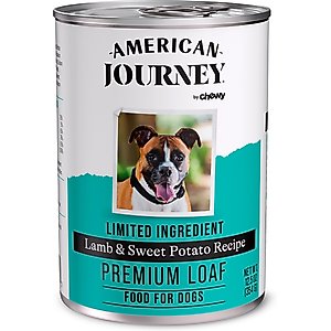 American Journey Limited Ingredient Diet Premium Loaf Lamb & Sweet Potato Recipe Grain-Free Canned Dog Food, 12.5-oz can, case of 12