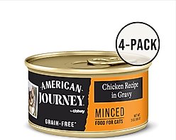 American Journey Minced Chicken Recipe in Gravy Grain-Free Canned Cat Food, 3-oz can, case of 4
