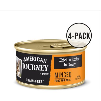 American Journey American Journey Minced Chicken Recipe in Gravy Grain-Free Canned Cat Food, 3-oz can, case of 4