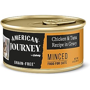 American Journey Minced Chicken & Tuna Recipe in Gravy Grain-Free Canned Cat Food, 3-oz can, case of 24