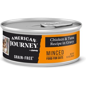 American Journey Minced Chicken & Tuna Recipe in Gravy Grain-Free Canned Cat Food, 5.5-oz can, case of 24