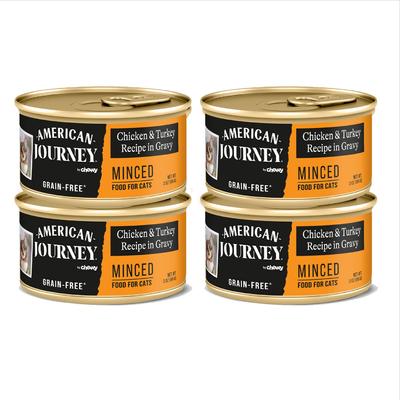 Show full view: American Journey Minced Chicken & Turkey Recipe in Gravy Grain-Free Canned Cat Food, 3-oz can, case of 4 slide 3 of 11