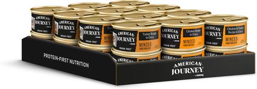 Show full view: American Journey Minced Poultry in Gravy Variety Pack Grain-Free Canned Cat Food, 3-oz can, case of 24 slide 3 of 11