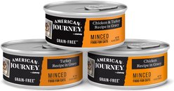 American Journey Minced Poultry in Gravy Variety Pack Grain-Free Canned Cat Food, 5.5-oz can, case of 24