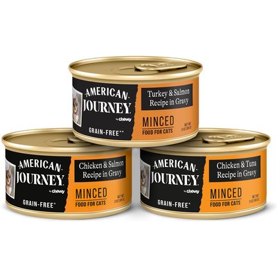 American Journey American Journey Minced Poultry & Seafood in Gravy Variety Pack Grain-Free Canned Cat Food, 3-oz can, case of 24