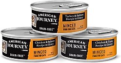 American Journey Minced Poultry & Seafood in Gravy Variety Pack Grain-Free Canned Cat Food, 5.5-oz can, case of 24