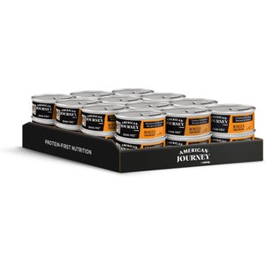 American Journey Minced Poultry & Seafood in Gravy Variety Pack Grain-Free Canned Cat Food, 5.5-oz can, case of 24