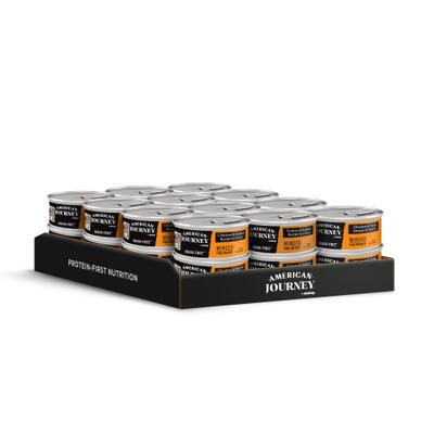 Show full view: American Journey Minced Poultry & Seafood in Gravy Variety Pack Grain-Free Canned Cat Food, 5.5-oz can, case of 24 slide 3 of 11