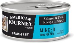 American Journey Minced Salmon & Tuna Recipe in Gravy Grain-Free Canned Cat Food, 5.5-oz can, case of 24