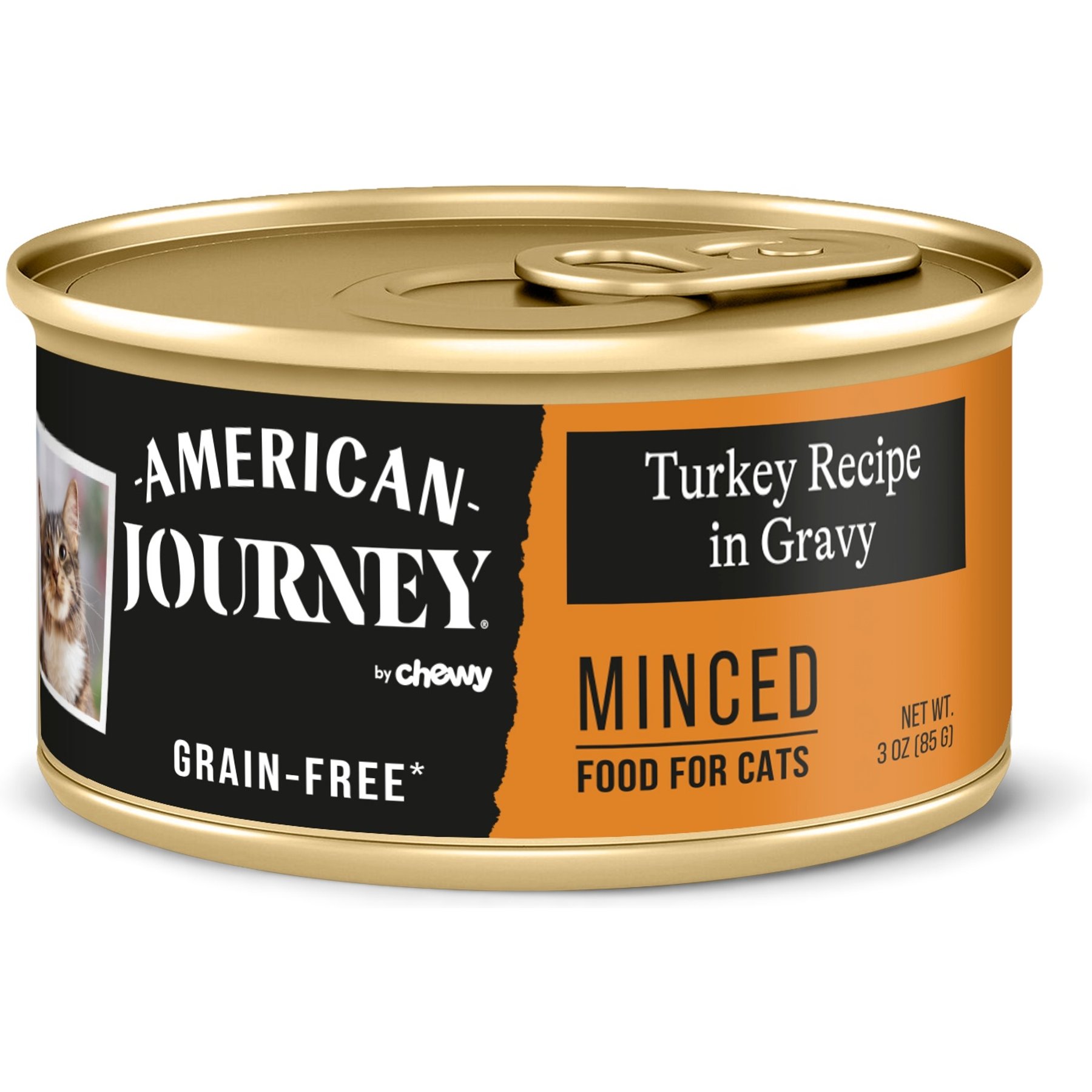 American Journey Minced Turkey Recipe in Gravy Grain-Free Canned Cat Food, 3-oz can, case of 24