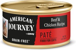 American Journey Pate Beef & Chicken Recipe Grain-Free Canned Cat Food, 3-oz can, case of 24