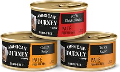 American Journey Pate Poultry & Beef Variety Pack Grain-Free Canned Cat Food, 3-oz can, case of 24