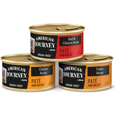 American Journey American Journey Pate Poultry & Beef Variety Pack Grain-Free Canned Cat Food, 3-oz can, case of 24