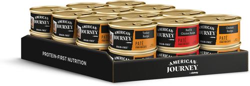 Show full view: American Journey Pate Poultry & Beef Variety Pack Grain-Free Canned Cat Food, 3-oz can, bundle of 48  slide 9 of 12