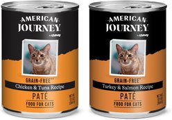 American Journey Pate Poultry & Seafood Variety Pack Grain-Free Canned Cat Food, 12.5-oz can, case of 12