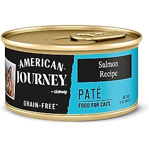 American Journey Pate Salmon Recipe Grain-Free Canned Cat Food, 3-oz can, case of 24