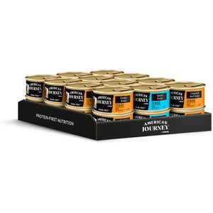 American Journey Pate Senior Wet Cat Food Variety Pack, 3-oz can, case of 24