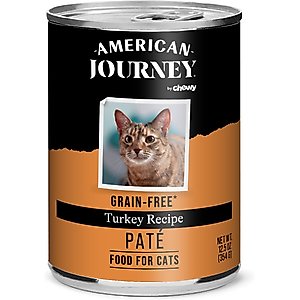 American Journey Pate Turkey Recipe Grain-Free Canned Cat Food, 12.5-oz can, case of 12