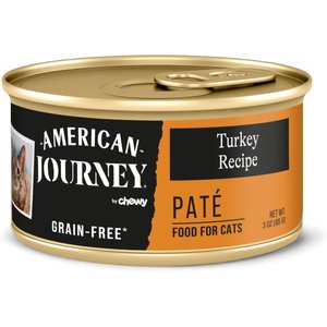 American Journey Pate Turkey Recipe Grain-Free Canned Cat Food, 3-oz can, case of 24
