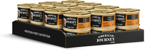 Show full view: American Journey Pate Turkey Recipe Grain-Free Canned Cat Food, 3-oz can, case of 24 slide 3 of 11