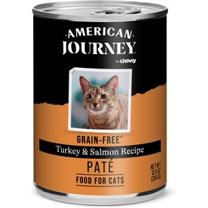 American Journey Pate Turkey & Salmon Recipe Grain-Free Canned Cat Food, 12.5-oz can, case of 12