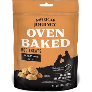 American Journey with Peanut Butter Grain-Free Oven Baked Crunchy Biscuit Dog Treats, 16-oz bag