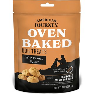 American Journey Peanut Butter Recipe Grain-Free Oven Baked Crunchy Biscuit Dog Treats, 8-oz bag slide 1 of 9
