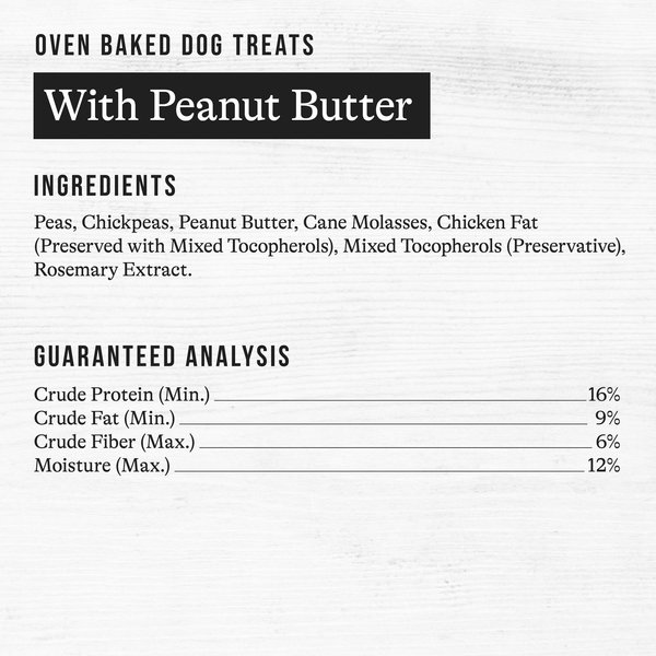 Show full view: American Journey Peanut Butter Recipe Grain-Free Oven Baked Crunchy Biscuit Dog Treats, 8-oz bag slide 9 of 10