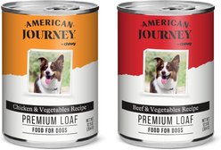 American Journey Premium Loaf Poultry & Beef Variety Pack Canned Dog Food, 12.5-oz can, case of 12